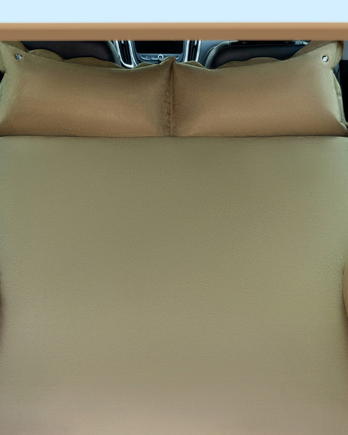 Self-inflating car travel bed installed inside an SUV